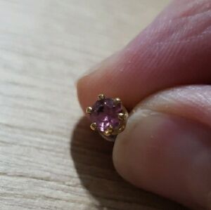 Gold and Pink Stud Earring